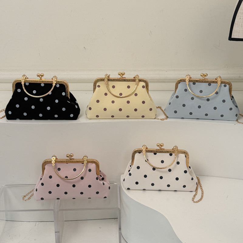 WoVintage Elegante Polka Dot Abend-Clutch Karnz