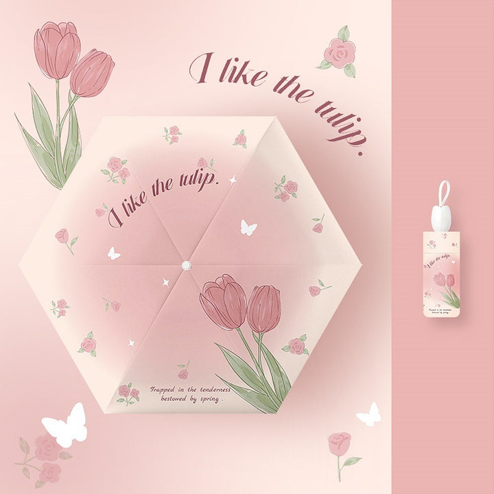 Damen Faltregenschirm mit verspieltem Blumendesign Karnz