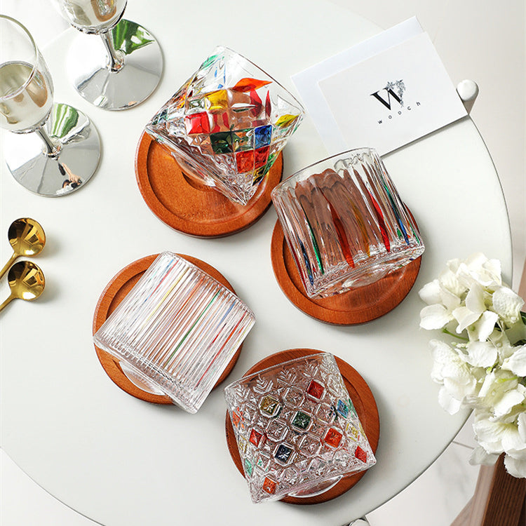 Rotierendes Multi-Color-Glas für Whiskey mit Geschenkbox | Karnz