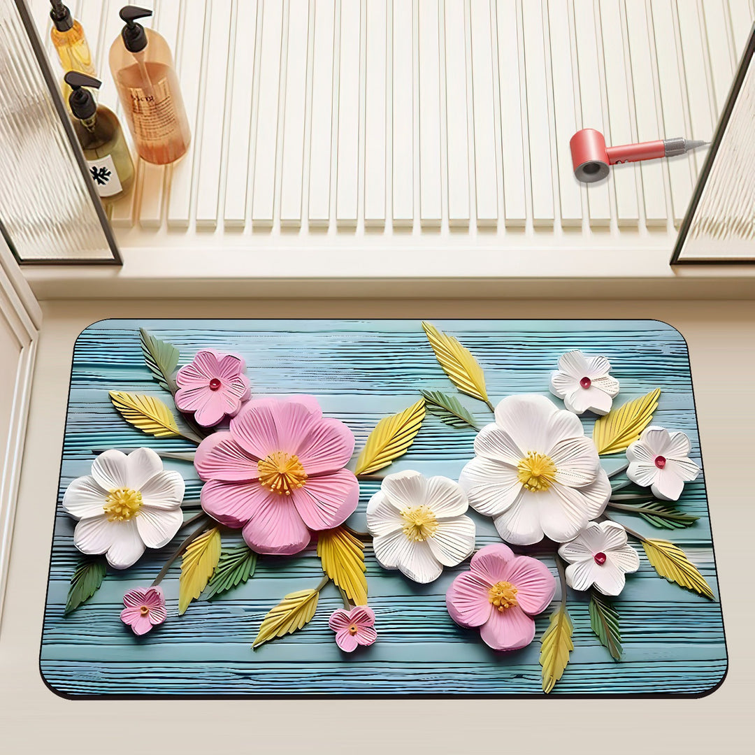 Künstlerische Floral Badematte