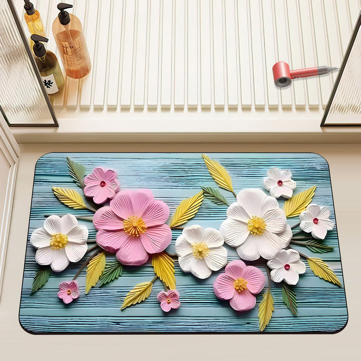 Künstlerische Floral Badematte