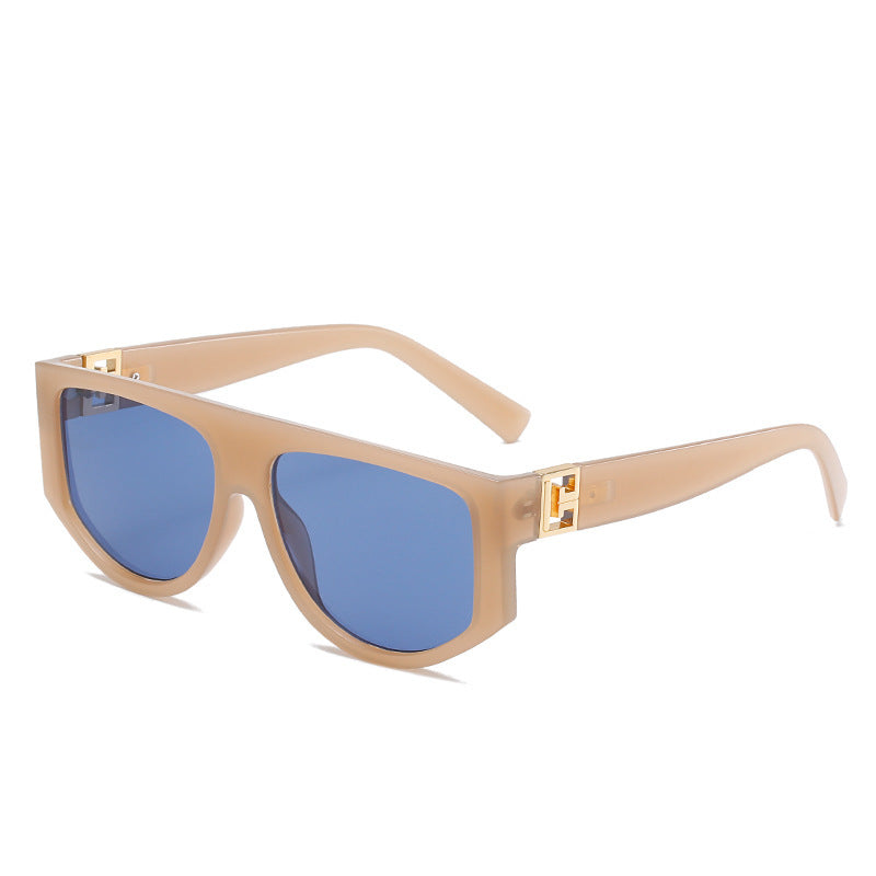 Oversized Shield-Sonnenbrille mit metallischen Akzenten Karnz