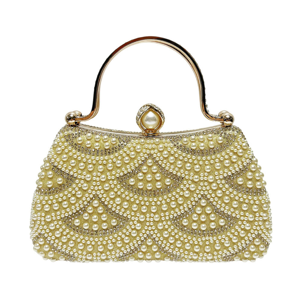 Vintage Perlenverzierte Handtasche