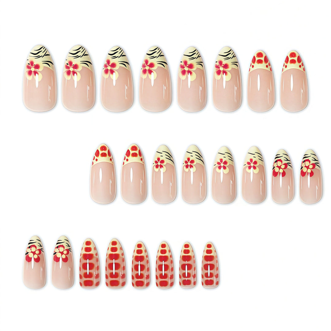 Künstlerisches Floral Press-On Nagel Set Karnz 1787368887