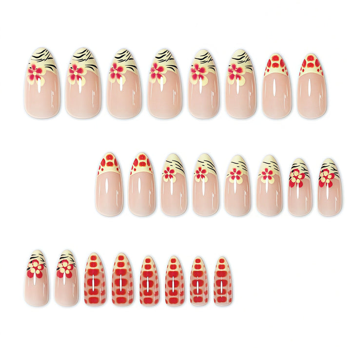 Künstlerisches Floral Press-On Nagel Set Karnz 1787368887