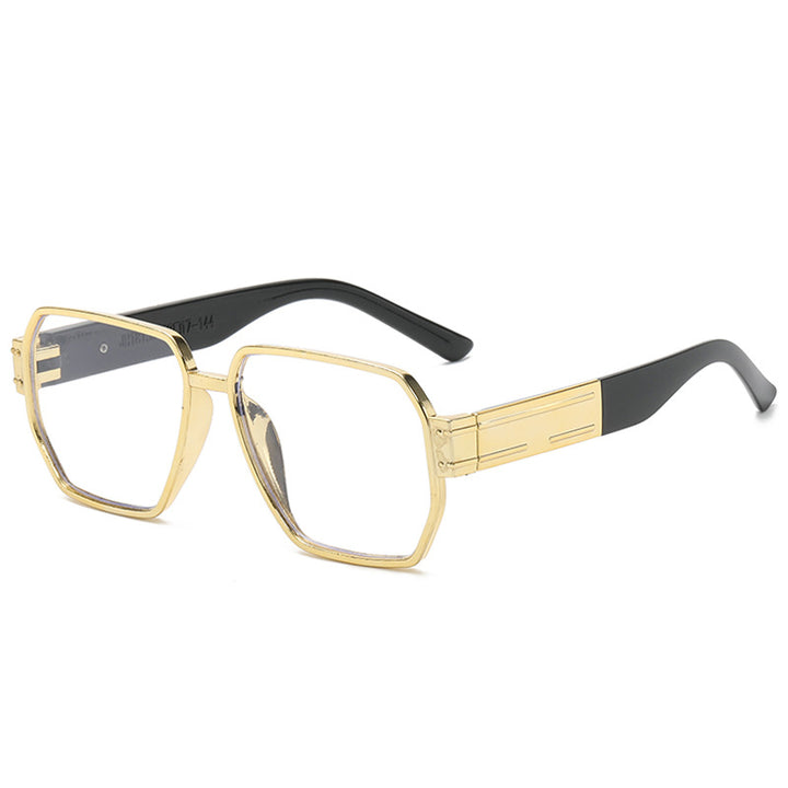 Damen moderne Oversized-Sonnenbrille mit asymmetrischem Rahmen Karnz