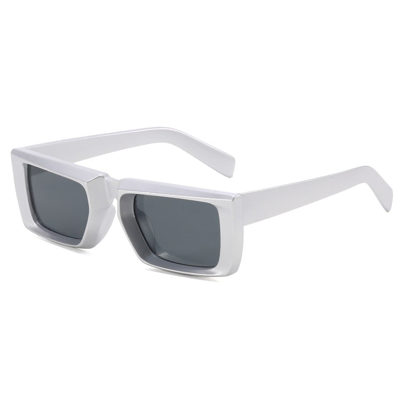 Damen modische Shield-Sonnenbrille mit exzentrischem Design Karnz