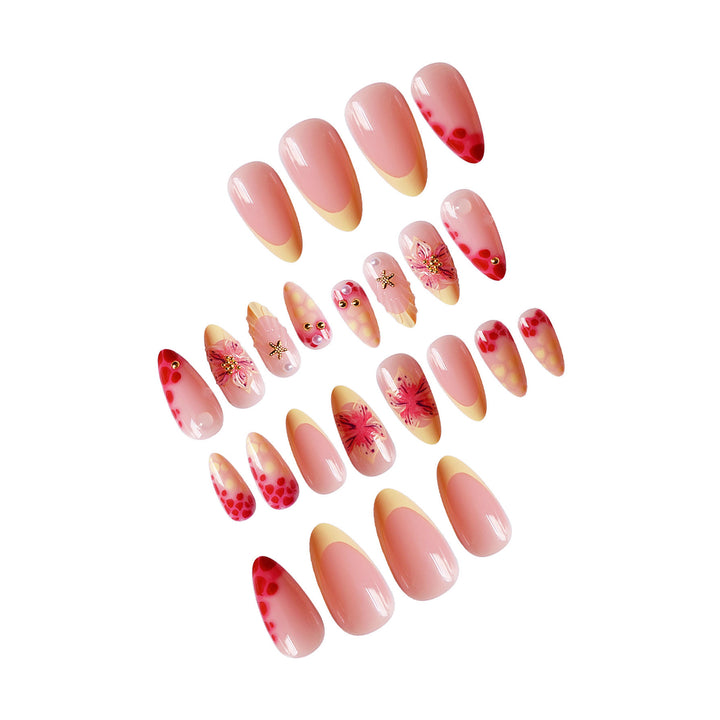 Florale 3D Press-On Nagelkunst Karnz