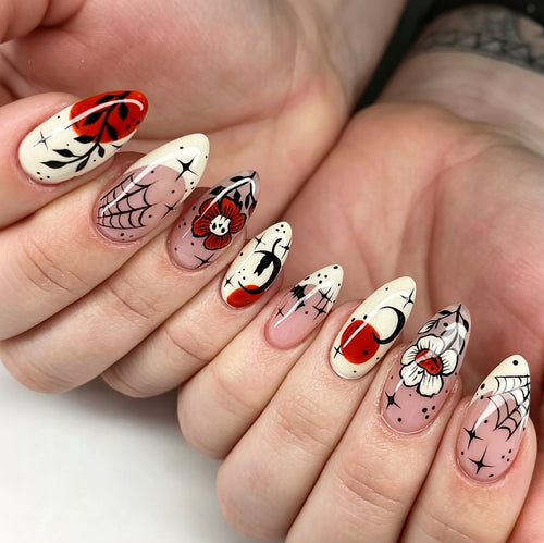 Künstlerisches Halloween-Themen Press-On Nagelset