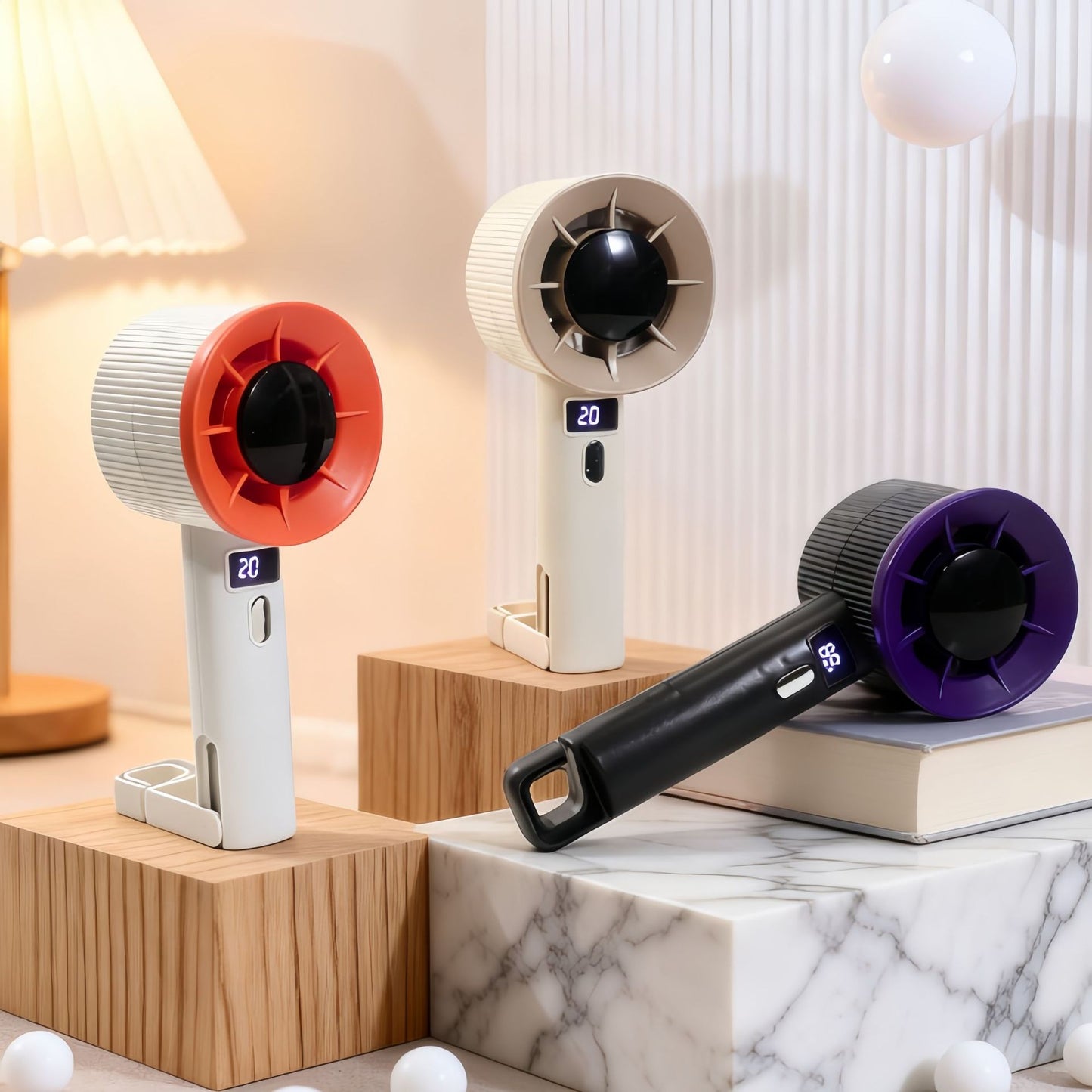Damen Tragbarer Handventilator mit LED-Anzeige Karnz