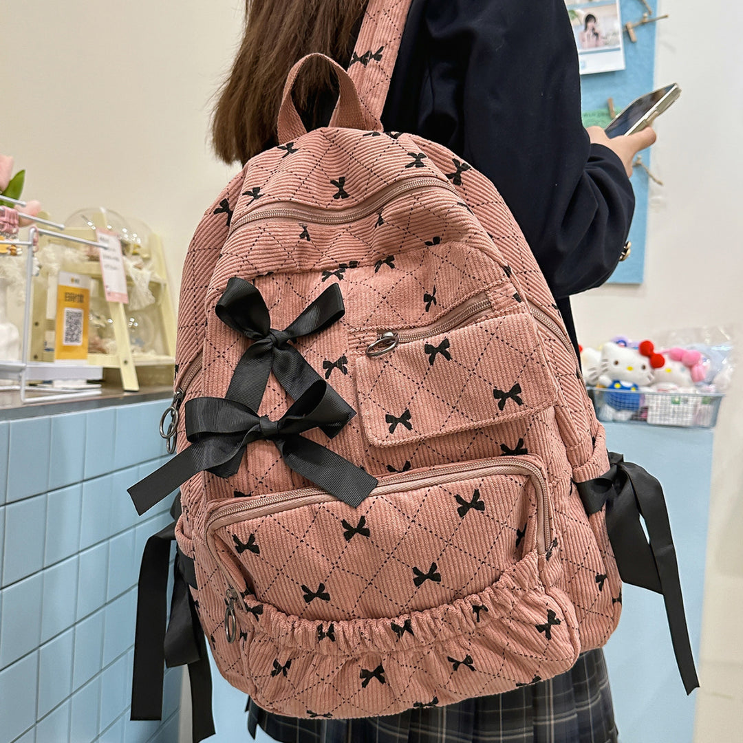 Verspielter Rucksack mit Schleifendetails und Praktischen Fächern Karnz