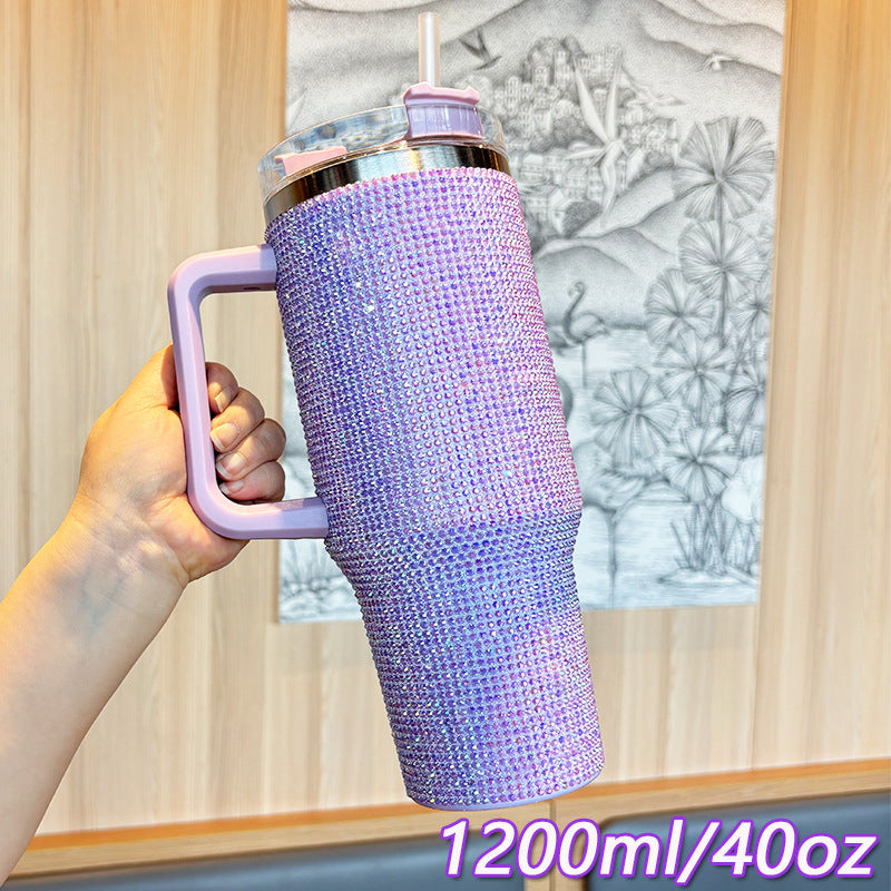 Damen Glitzernde Trinkflasche mit großem Volumen und ergonomischem Griff Karnz