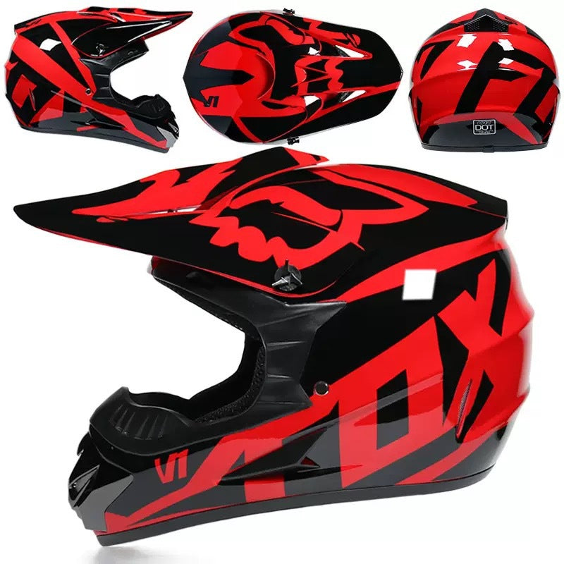 Vollgesicht-Motocross-Helm mit verlängertem Visier und verstärktem Kinnschutz Karnz