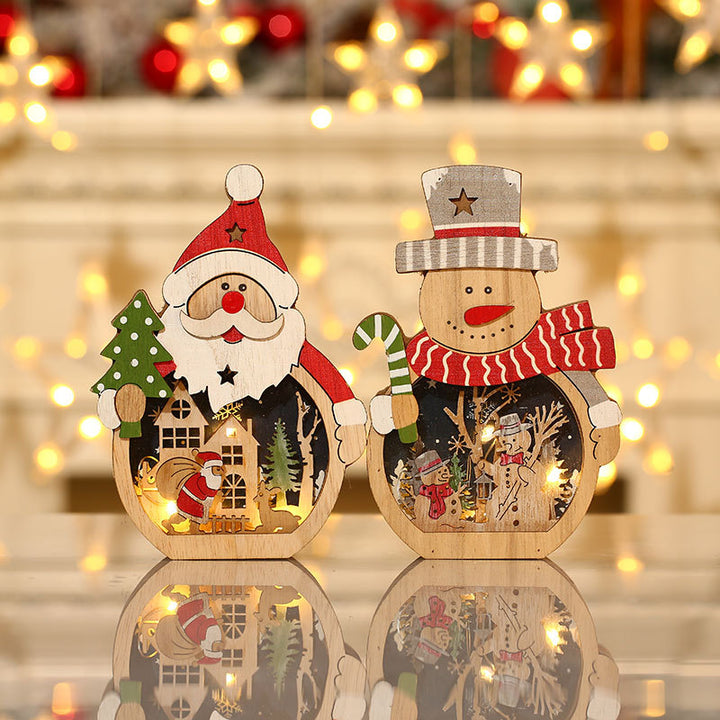 Dekorative Santa-Szene Holzfigurine Karnz