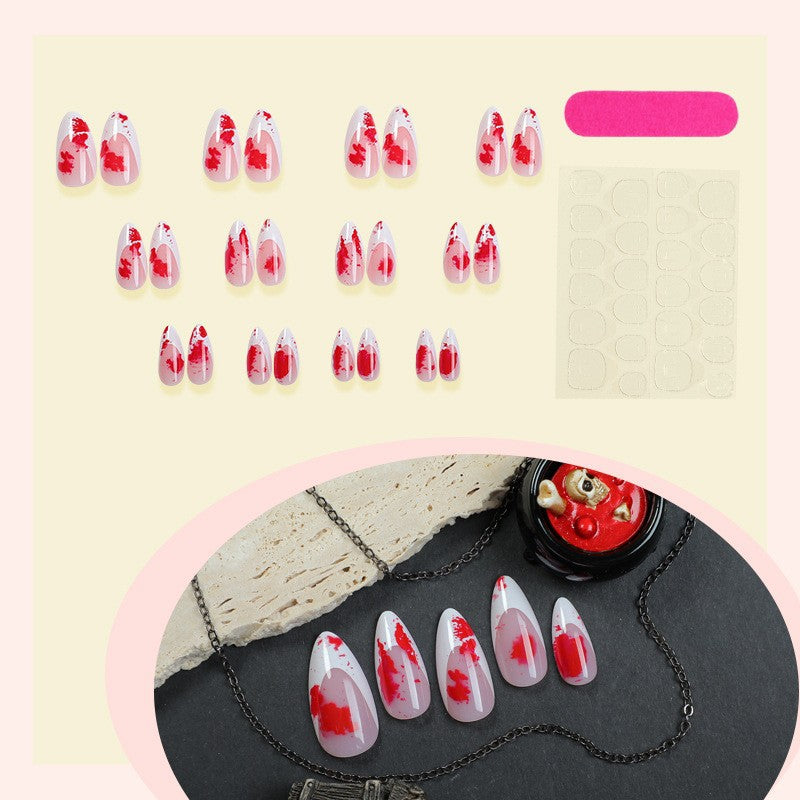 Künstlerisches Press-On Nagelset mit floralem Design Karnz