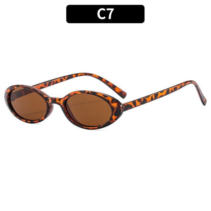 Retro-inspirierte schlanke ovale Sonnenbrille