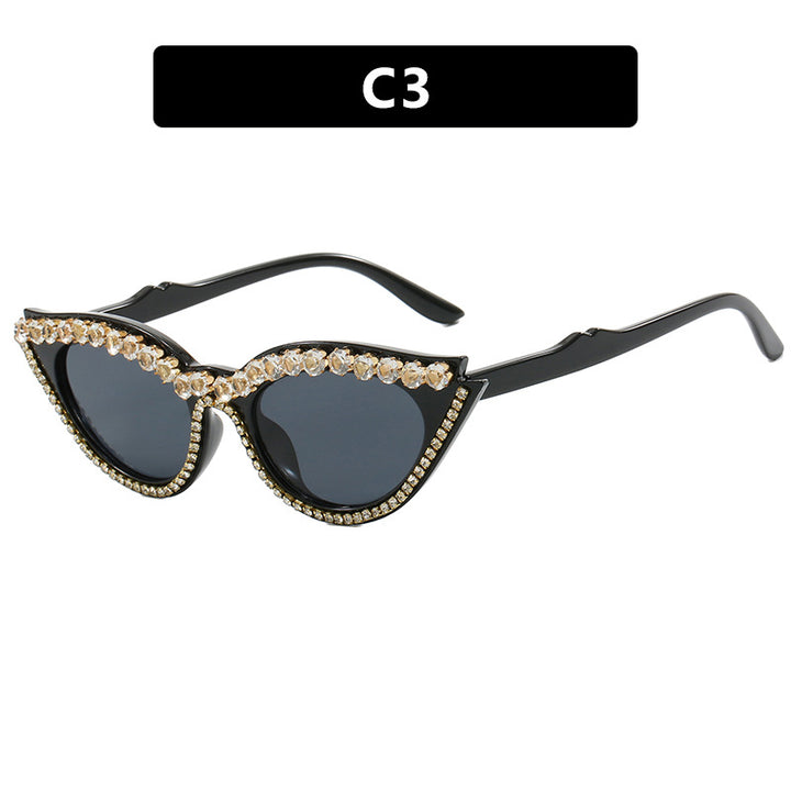 Damen Cat-Eye Sonnenbrille mit funkelndem Strass Karnz