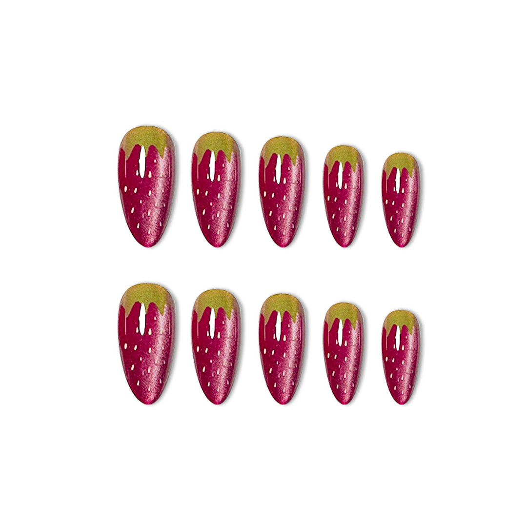 Erdbeer-Themen-Acryl-Nagelverzierungen Karnz
