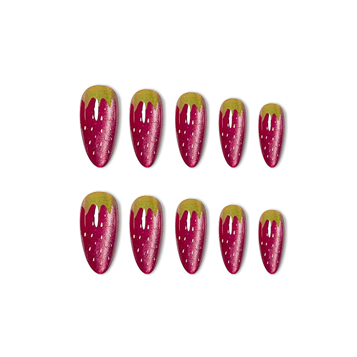 Erdbeer-Themen-Acryl-Nagelverzierungen Karnz