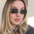 Damen quadratische Sonnenbrille mit hochwertigem Metallrahmen Karnz