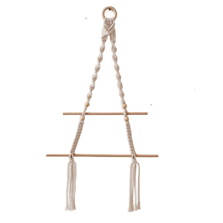 Makramee Hängender Pflanzenhalter mit Holzstange Karnz