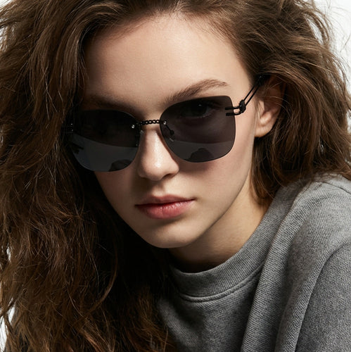 Damen Oversized Sonnenbrille mit stylischem Farbverlauf und einzigartigem Rahmen Karnz
