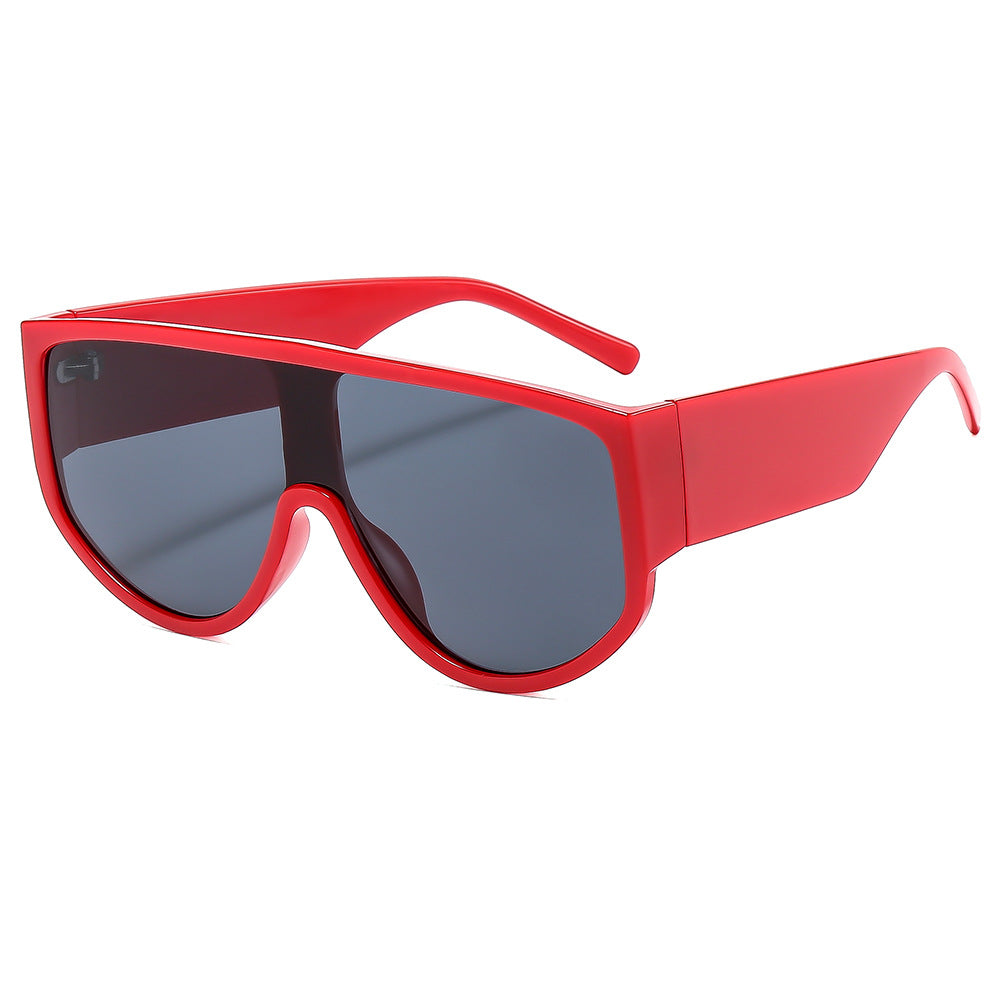 Damen Fashion-Sonnenbrille mit futuristischem, transparentem Rahmen und großem Schutz Karnz