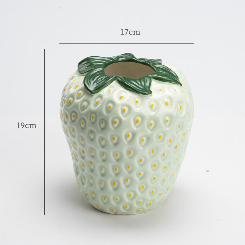 Erdbeerförmige dekorative Keramikvase