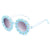 Damen stylische Sonnenbrille mit floralen Applikationen Karnz