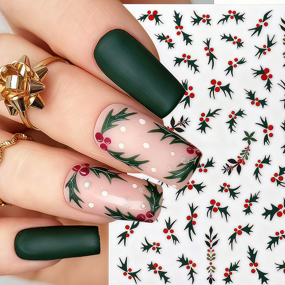 Kunstnagelset mit eleganten Weihnachtsmotiven Karnz
