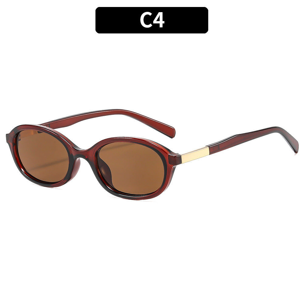 Moderne Retro Ovalrahmen Sonnenbrille