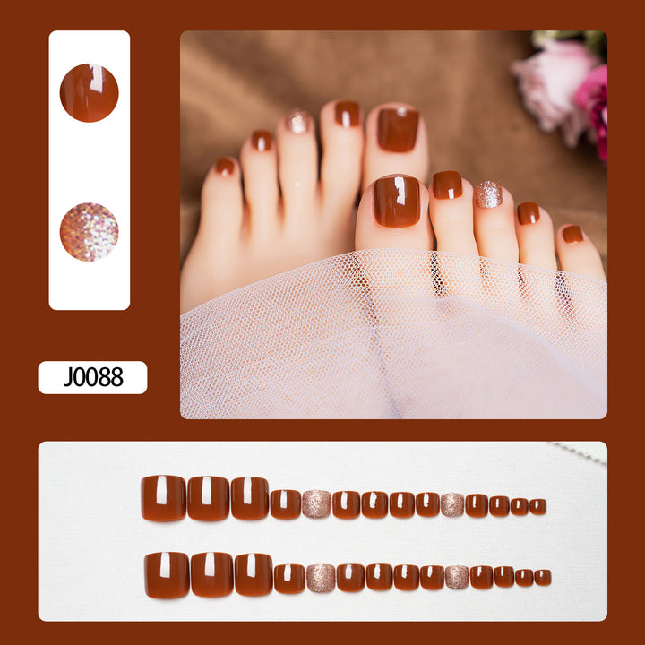 Glitzernde French Tip Zehennagelkunst