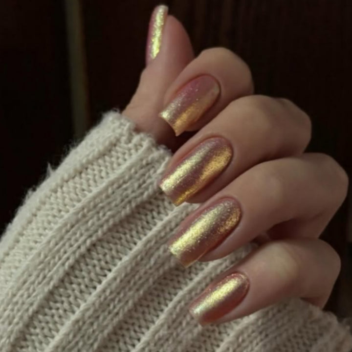Glänzendes reflektierendes Press-On-Nagelset Karnz