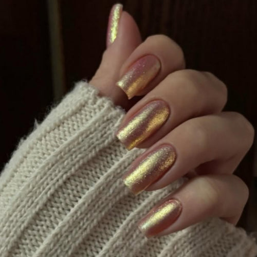 Glänzendes reflektierendes Press-On-Nagelset Karnz