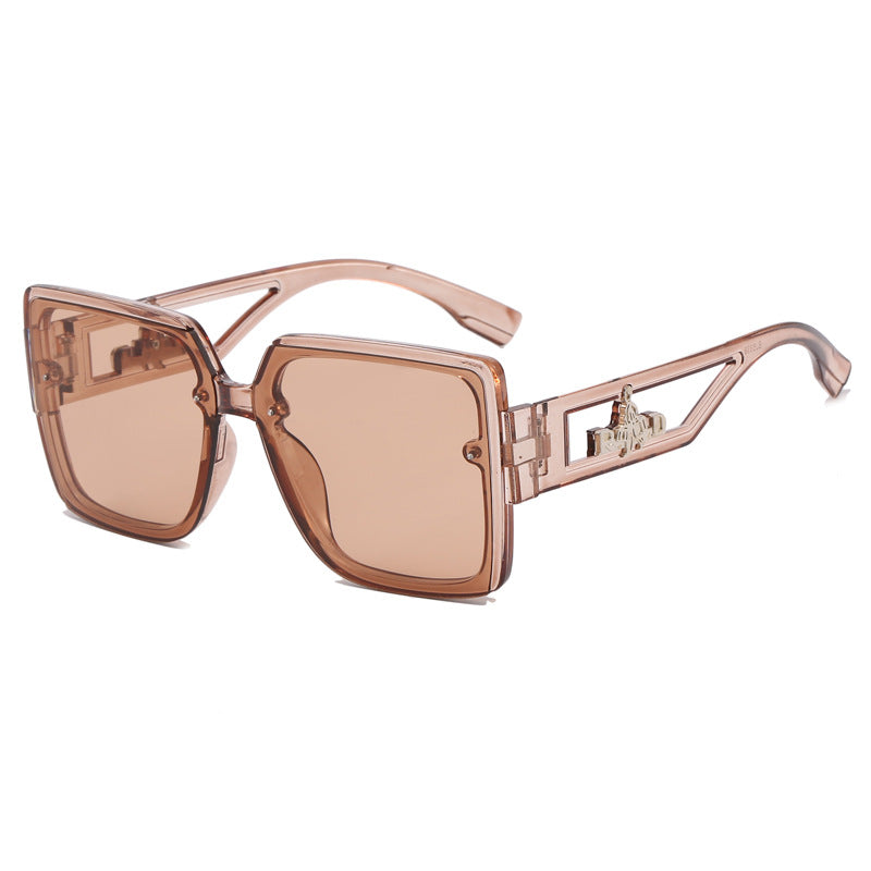 Damen quadratische Designer-Sonnenbrille mit eleganten Verzierungen Karnz