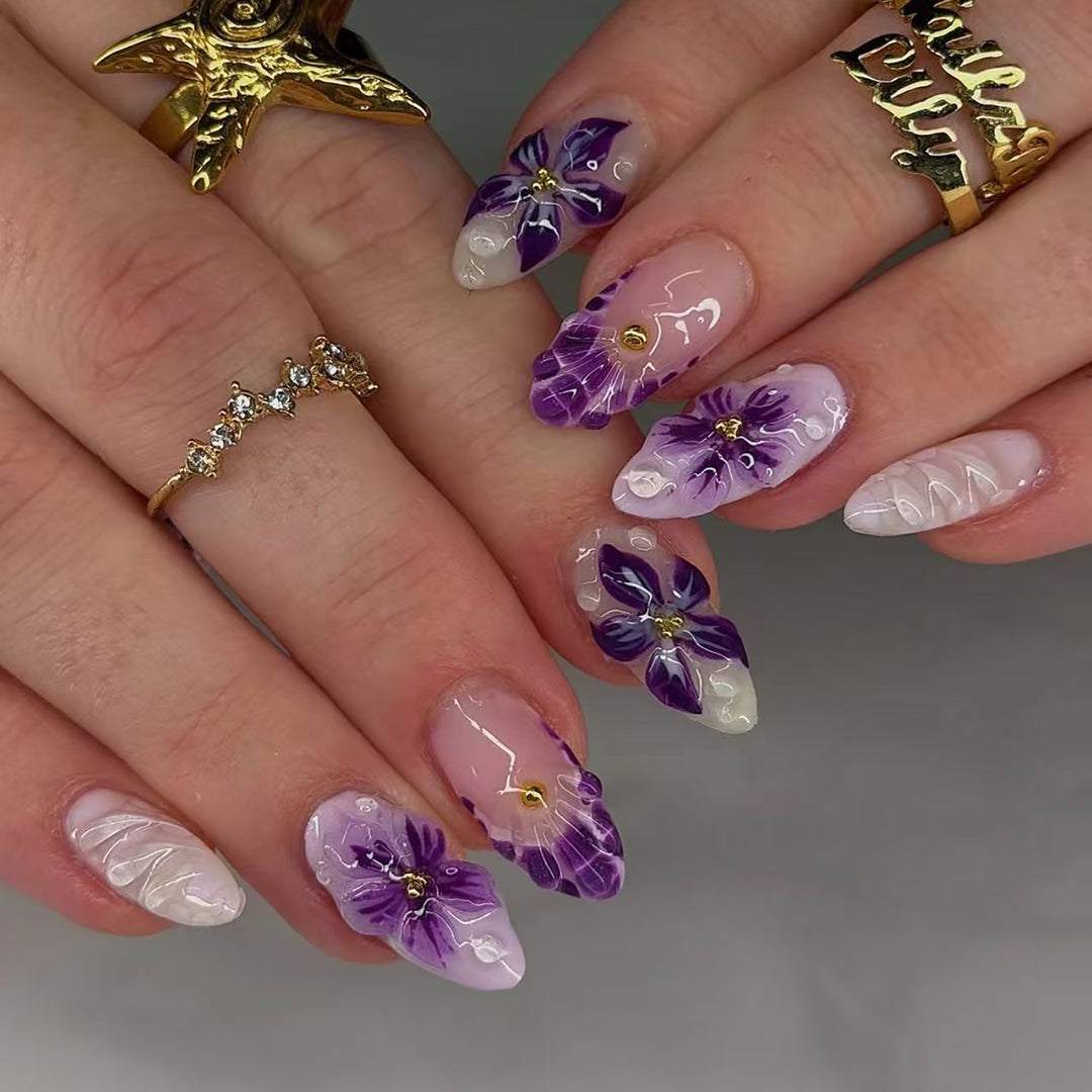 Floral Design Press-On Nagel Kunst Set Karnz