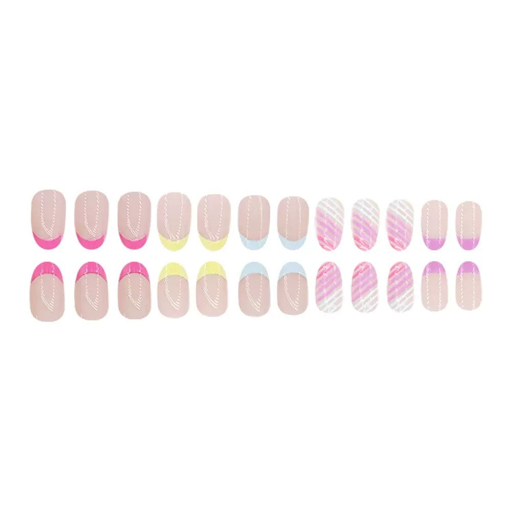 Kunstnagelset mit bunten Neonakzenten Karnz