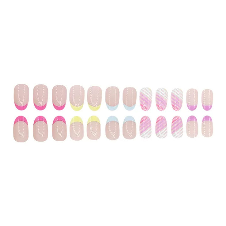 Kunstnagelset mit bunten Neonakzenten Karnz