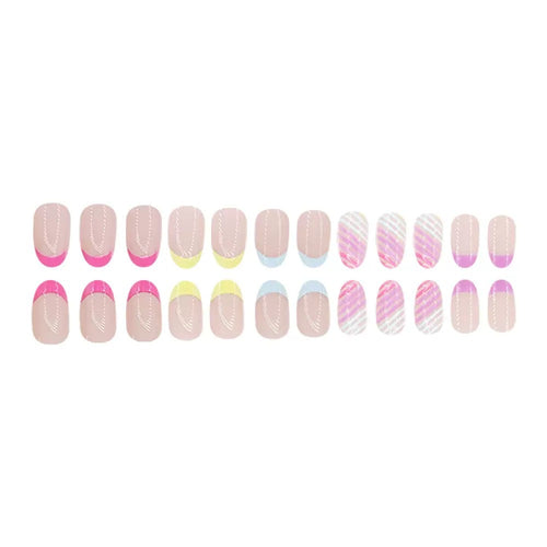 Kunstnagelset mit bunten Neonakzenten Karnz