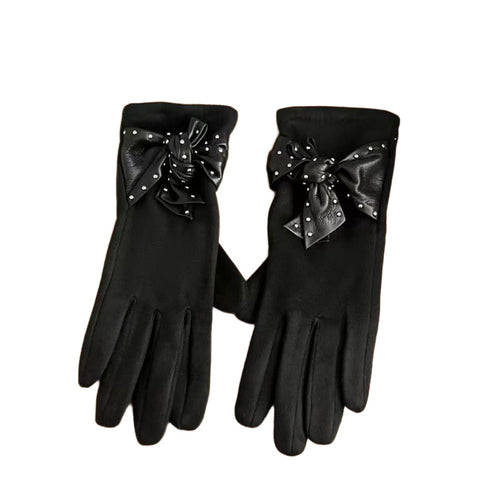 Elegante Bow-verzierte Touchscreen-Handschuhe Karnz