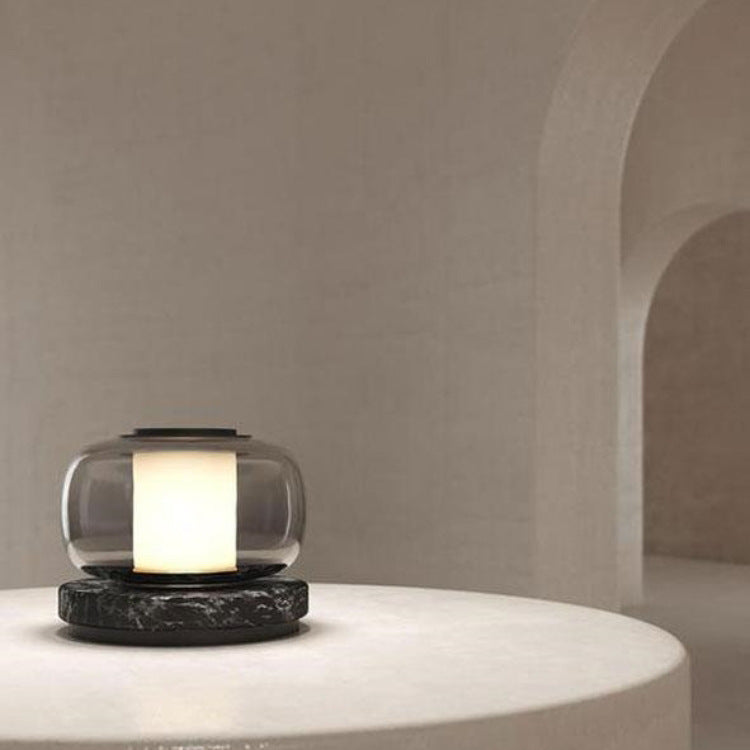 Moderne Glas- und Marmor-Tischlampe