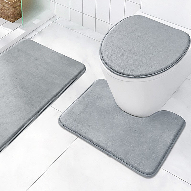 Weiches Plüsch-Badezimmermatten-Set