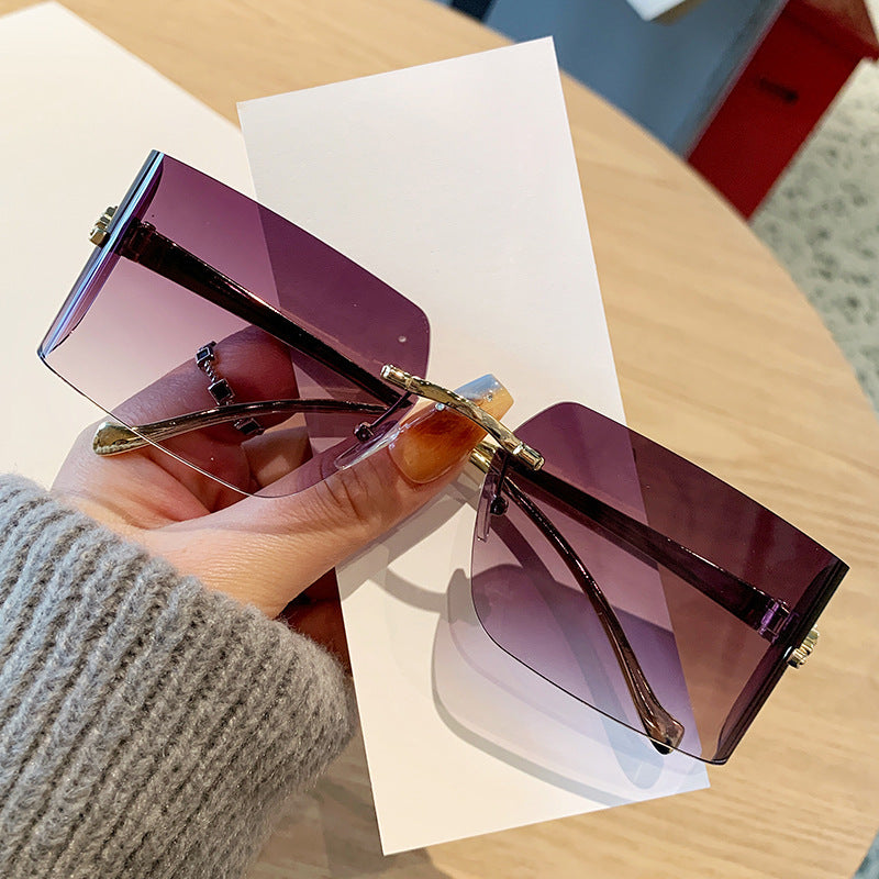 Damen rechteckige Fashion-Sonnenbrille Karnz
