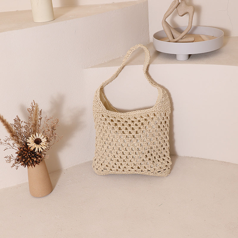 Damen Handtasche im Boho-Stil mit luftiger Häkelstruktur Karnz