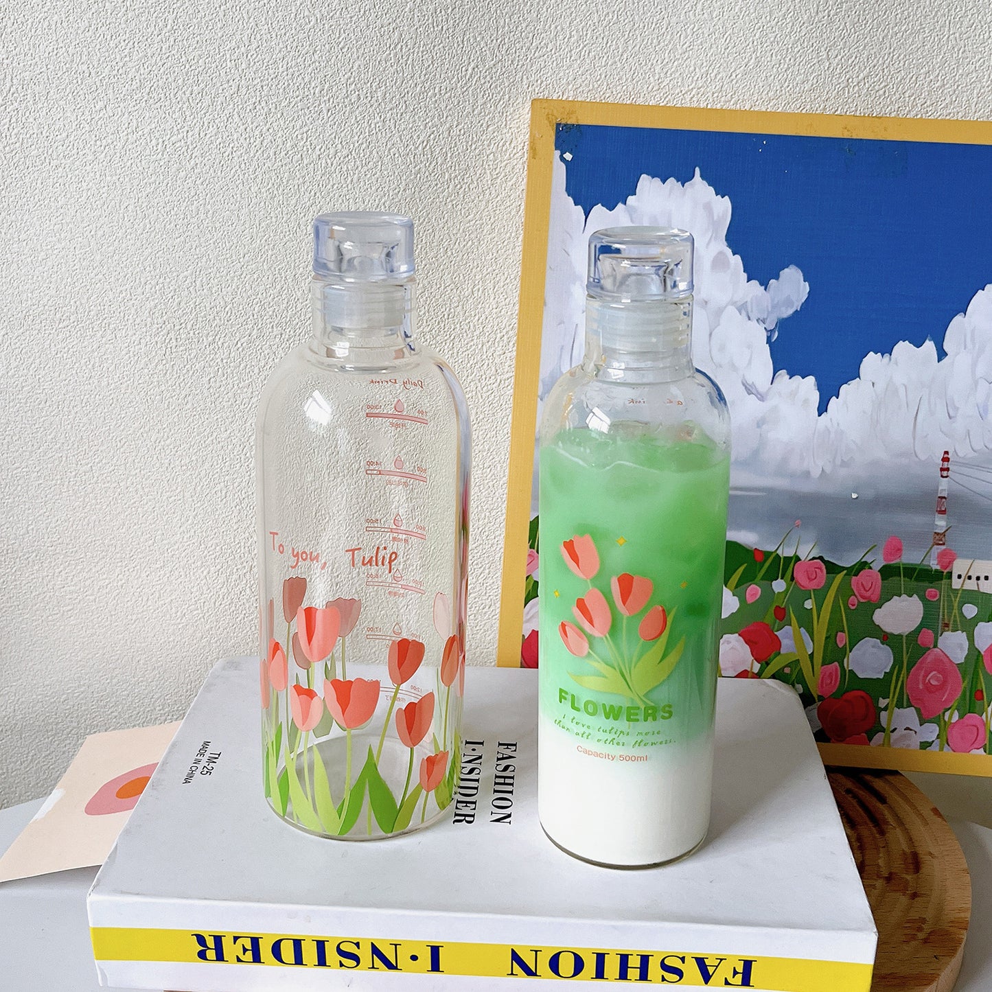 Damen Trinkflasche mit praktischem Zeitmarker Karnz