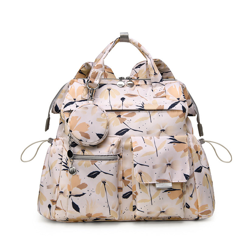 Multi-Taschen Blumen Design Rucksack Karnz