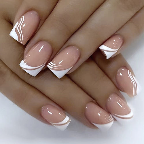Elegantes French Tip Nagelkunst Set