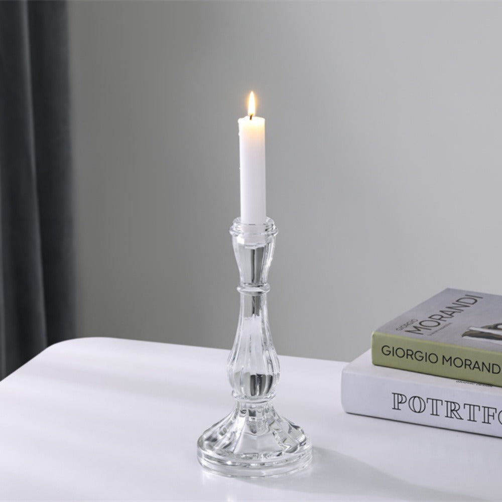 Rippenförmiger Kristallglas-Teelichthalter Karnz
