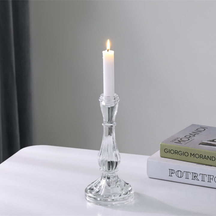 Rippenförmiger Kristallglas-Teelichthalter Karnz