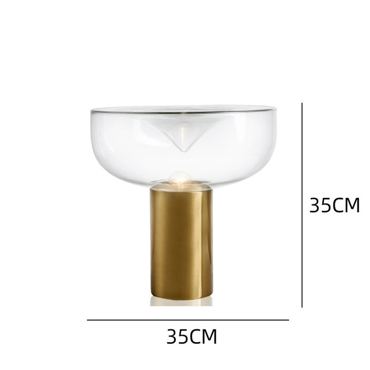Moderne Glas Akzent Tischlampe mit goldener Basis